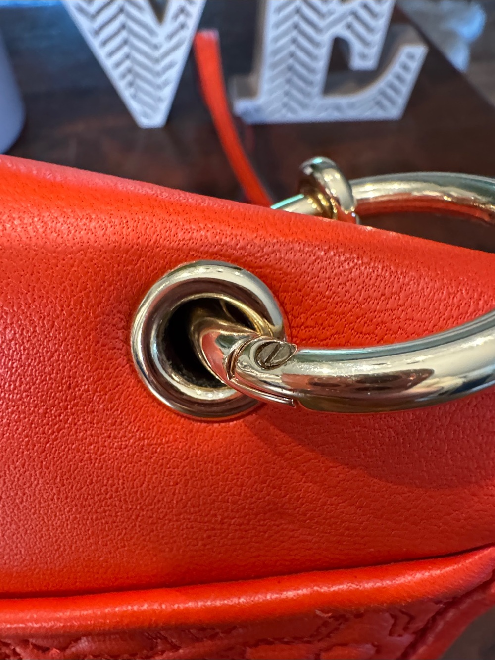 Tory Burch Bright Orange Quilted Crossbody with Gold Chain - Picture 5 of 13